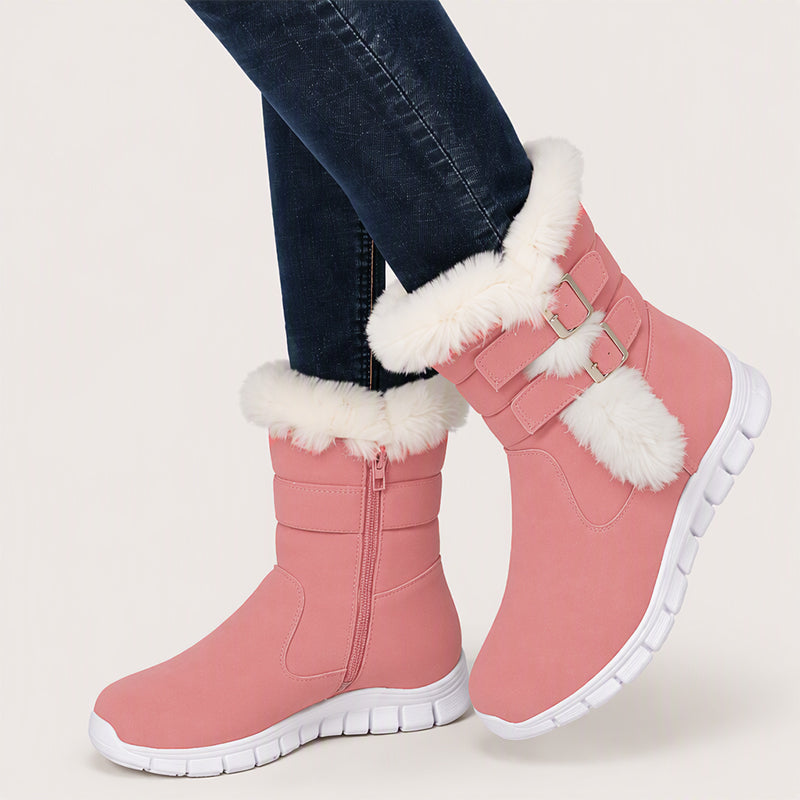 Women's Plush-Lined Mid-Calf Snow Boots