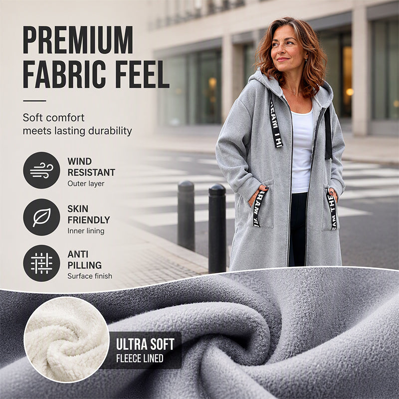 🎁🧥Women's Hooded Long Sweatshirt – Cozy, Warm & Perfect for Fall & Winter