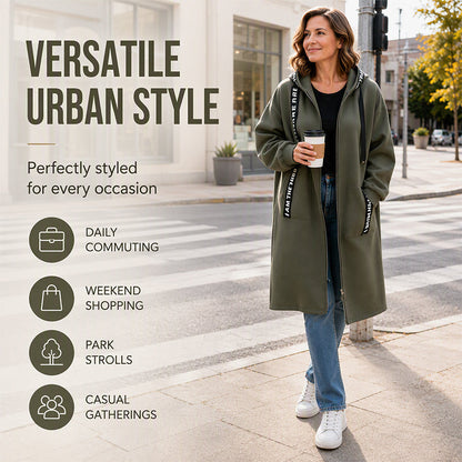 🎁🧥Women's Hooded Long Sweatshirt – Cozy, Warm & Perfect for Fall & Winter