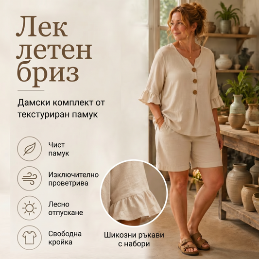 📢📢Sleva 49 %⏰💥Дамски ежедневен двуделен комплект от памук☁️