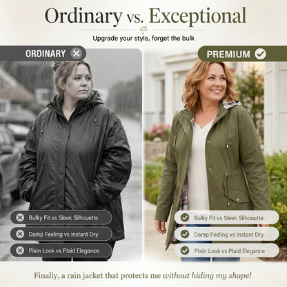 🌧️💧Ultimate Plaid Waterproof Jacket for Women🍃Unleash Style and Durability in Any Storm!
