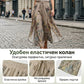 Дамски панталони с широк крак и шнур с щампа