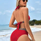 🔥Секси ваканционни бански с V-образно деколте с вълнообразен модел👙