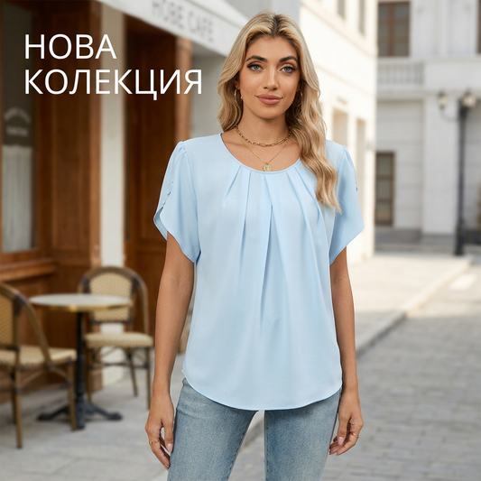 🌺Блуза с елегантни ръкави с цветен мотив | Свободна кройка✨