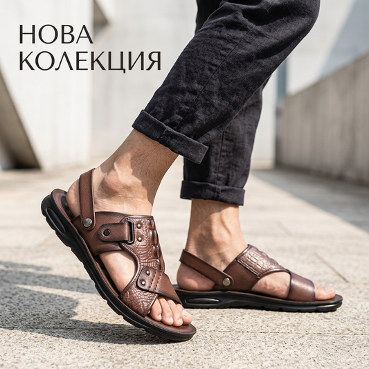🌞Мъжки кожени сандали｜Амортизация и облекчаване на напрежението(38-44) 🔥