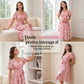 👗🌸 Макси рокля с V-образно деколте, флорален десен, волани на ръкавите и колан