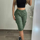 Women's Rolled Drawstring Skinny Cropped Pants