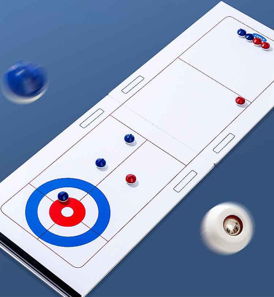 🏒Семейна настолна игра 2-в-1 – Кърлинг и Хокей на маса 👨‍👩‍👧‍👦