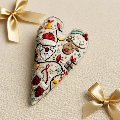 🎄 Ръчно изработен коледен комплект във форма на сърце – идеален за подарък или украса ❤️