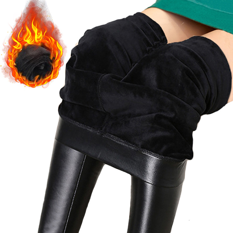 🔥Thickened Warmth, Fall & Winter Comfort – Women's Faux Leather High-Waist Leggings ✨