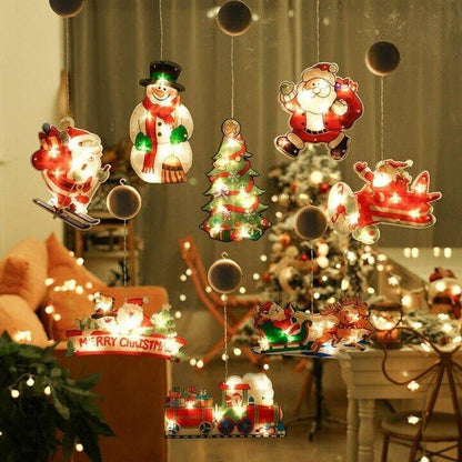 🎅 Коледни висящи светлини за прозорци – създайте празнична атмосфера у дома