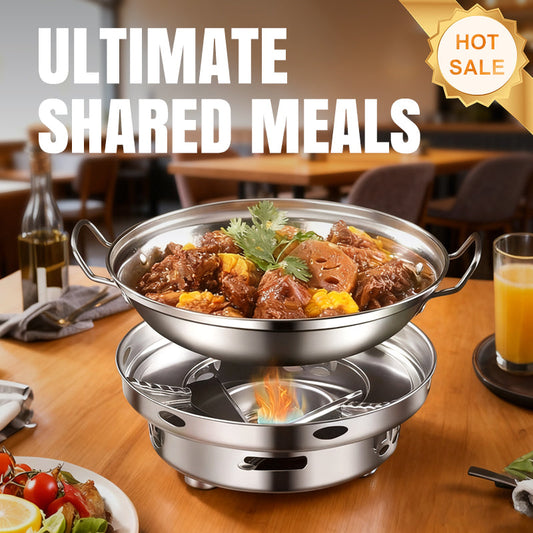 🔥 Ветроустойчива къмпинг алкохолна печка с тенджера – идеална за открито готвене