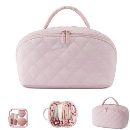 Преносима чанта за грим с голям капацитет и дръжка