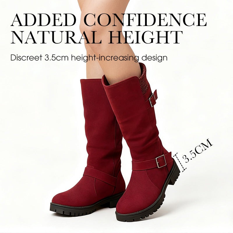 👢Pull On & Go | Women's Slouchy Faux Suede Mid-Calf Boots-6