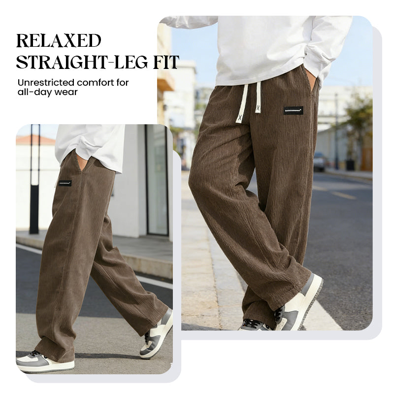 Men's Loose-Fit Drawstring Pants with Pockets
