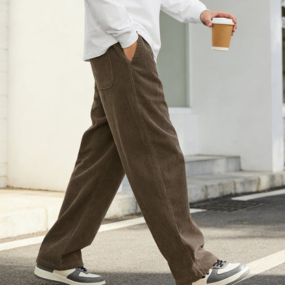 Men's Loose-Fit Drawstring Pants with Pockets
