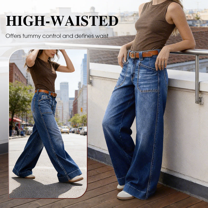👖New Arrival Hot Sale 🥳50K+ SOLD!💥Women's High-Waist Wide-Leg Jeans