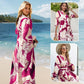👗 50% ОТСТЪПКА! 🌸 Дамска макси рокля с флорални мотиви и V-образно деколте☀️