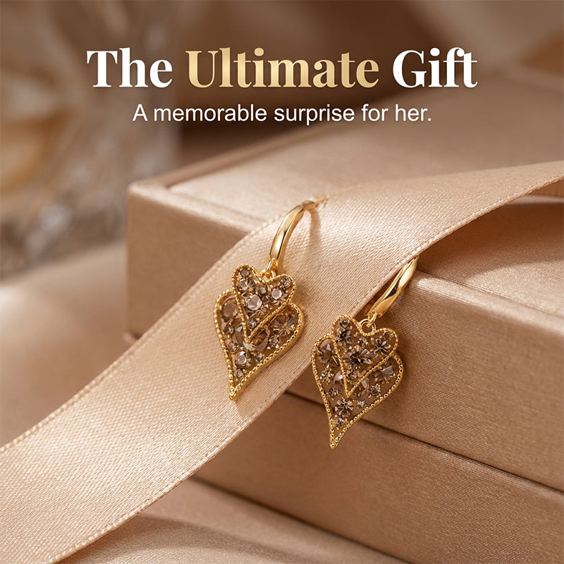 📢📢50% OFF !! ⏰Elegant Sparkling Heart Hoop Earrings-7