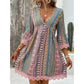 🔥Дамска рокля с бохо принт и V-образно деколте