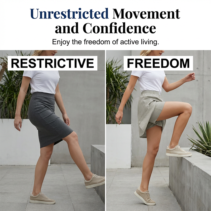 Limited-Time⌛🌿 Flattering Asymmetrical Skort with Essential Pockets – Skirt Elegance Meets Shorts Practicality-4