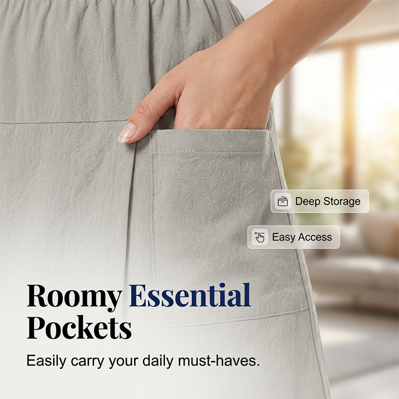 Limited-Time⌛🌿 Flattering Asymmetrical Skort with Essential Pockets – Skirt Elegance Meets Shorts Practicality-12