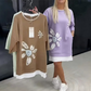 👗Дамска рокля с флорален принт, фалшив двуделен модел