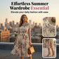 Damski kwiecisty plisowany midi dress