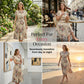 Damski kwiecisty plisowany midi dress