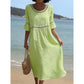 Damski midi dress z koronkowymi, rozkloszowanymi rękawami