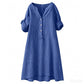 Damski Casual Tunic z Dekoltem w Kształcie Litery V i Guzikami