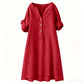 Damski Casual Tunic z Dekoltem w Kształcie Litery V i Guzikami