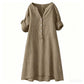 Damski Casual Tunic z Dekoltem w Kształcie Litery V i Guzikami