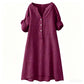 ❤️Дамска ежедневна туника с V-образно деколте и копчета👗