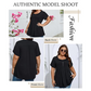 Damski T-shirt z plisowanym przodem i bufkami