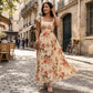 🌻Елегантна макси рокля с флорален принт и плисета👗