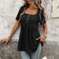 👕Дамска туника с квадратно деколте и ажурни детайли🌻