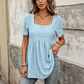 👕Дамска туника с квадратно деколте и ажурни детайли🌻
