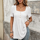 👕Дамска туника с квадратно деколте и ажурни детайли🌻