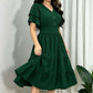 Women's V-Neck Flutter Sleeve Tiered Midi Dress