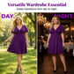 👗Елегантна рокля с V-образно деколте, усукан преден детайл и джобове💜