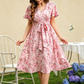 👗🌸 Макси рокля с V-образно деколте, флорален десен, волани на ръкавите и колан