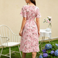 👗🌸 Макси рокля с V-образно деколте, флорален десен, волани на ръкавите и колан