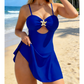 🏖️Дамска бански рокля с изрязани детайли и морска звезда☀️