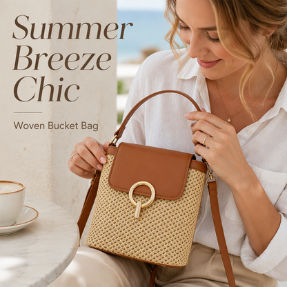 👜✨ Ръчно изплетена сламена чанта Crossbody – 4 цвята | 3 начина на носене | Лека лятна елегантност