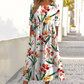 👗🌸Елегантна дамска рокля с флорални мотиви, с кръгла деколте и дълги ръкави