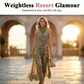 Елегантна макси рокля с цветен принт и лента на врата
