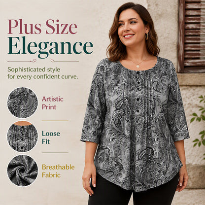 👕 ✨ Bluzka damska w dużym rozmiarze z lamówką