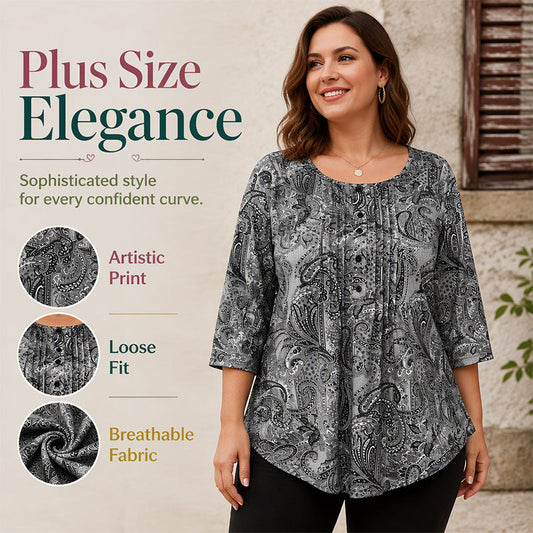 👕 ✨ Bluzka damska w dużym rozmiarze z lamówką