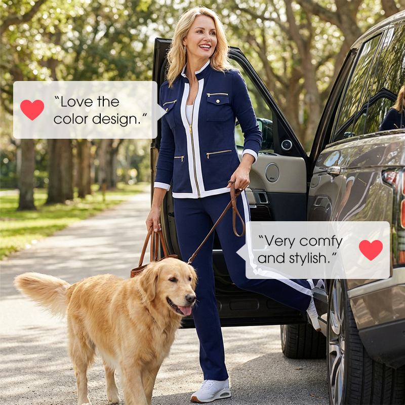 ✨ Women's Sporty Chic Two-Piece Tracksuit Set – Stylish Comfort For Everyday & Travel🤍-6